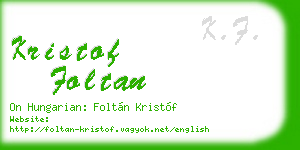 kristof foltan business card